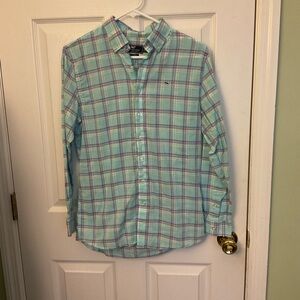 Vineyard Vines Plaid Button Down Shirt in Blue and Green